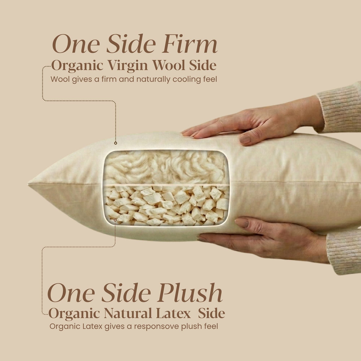The Organic Snooze Pillow Dual Sided Firm or Plush